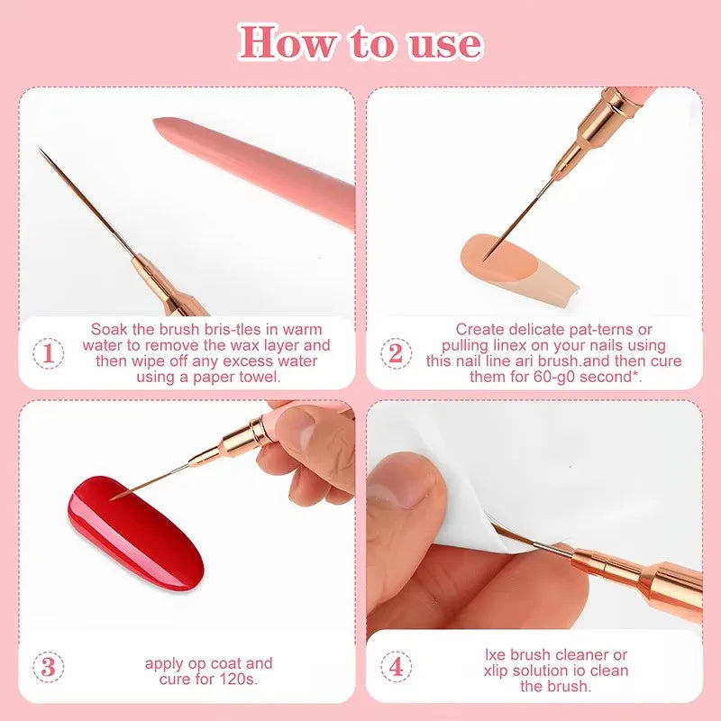 Pro-Detail 5pc Nail Art Liner Set – Ultra-Thin Precision Brushes