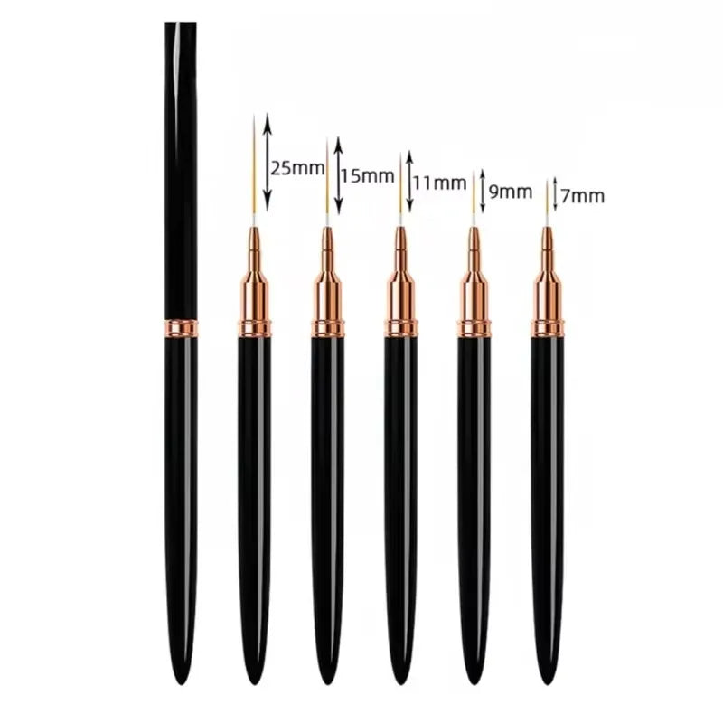 Pro-Detail 5pc Nail Art Liner Set – Ultra-Thin Precision Brushes