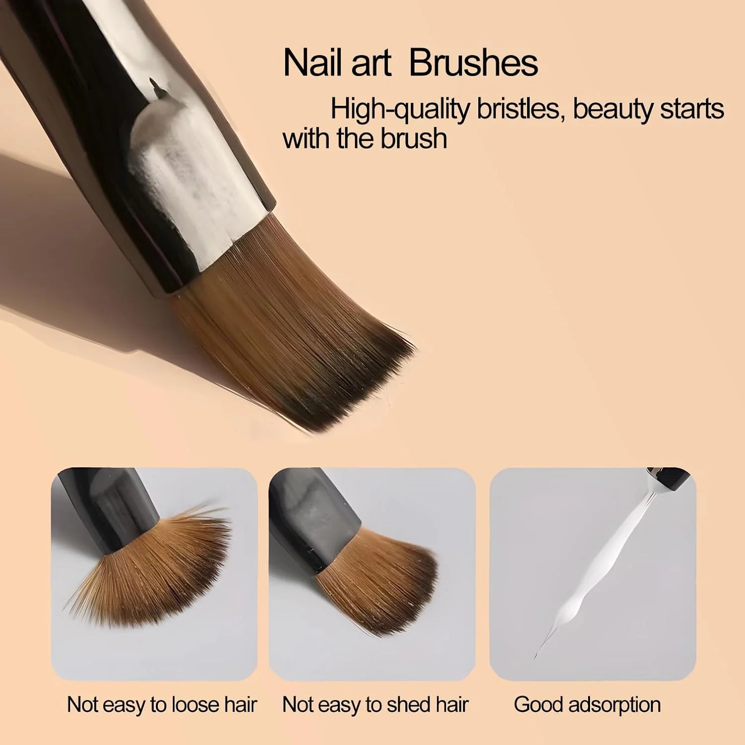 LINMANDA 9-Piece Professional Nail Art Brush Set – Precision Detailing & Extension Kit
