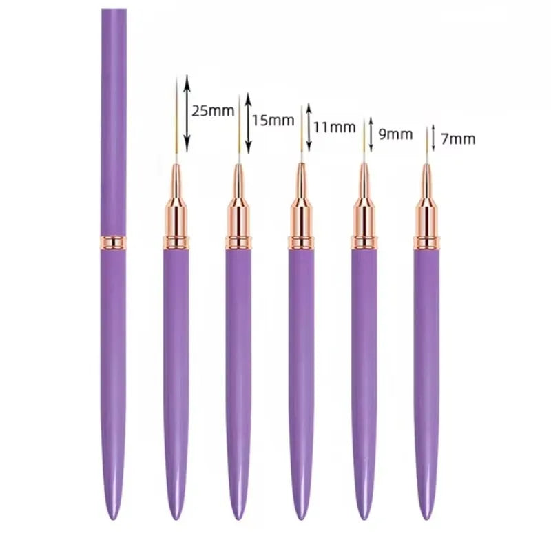 Pro-Detail 5pc Nail Art Liner Set – Ultra-Thin Precision Brushes