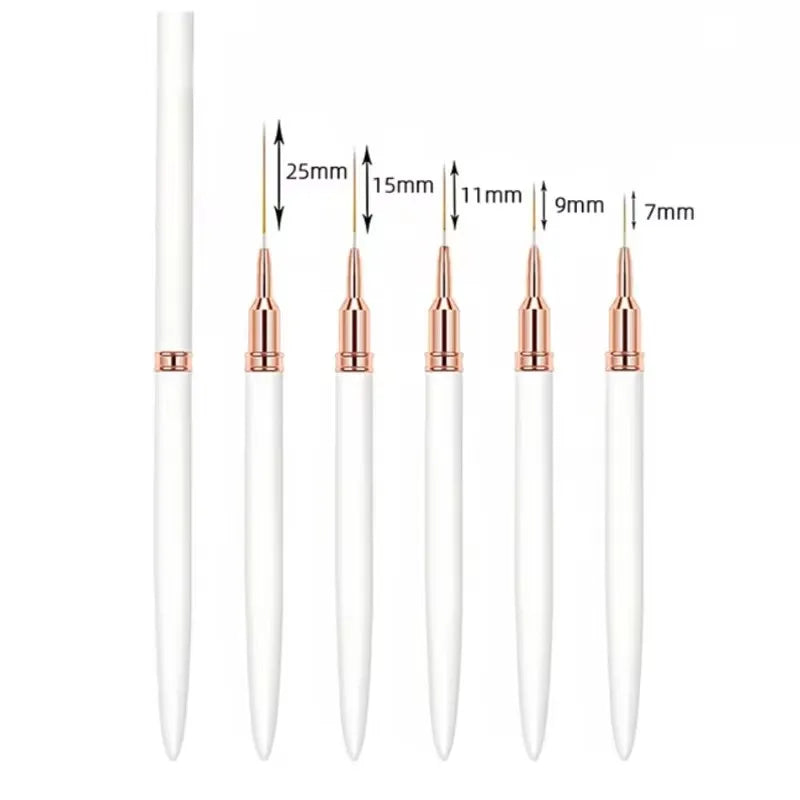 Pro-Detail 5pc Nail Art Liner Set – Ultra-Thin Precision Brushes