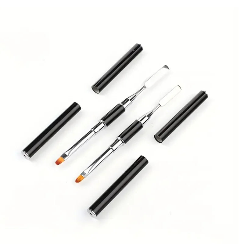 2-in-1 Dual-Ended Nail Brush & Spatula – Professional Picker Tool for Poly Extension Gel & Acrylics