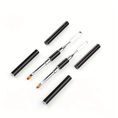 2-in-1 Dual-Ended Nail Brush & Spatula – Professional Picker Tool for Poly Extension Gel & Acrylics