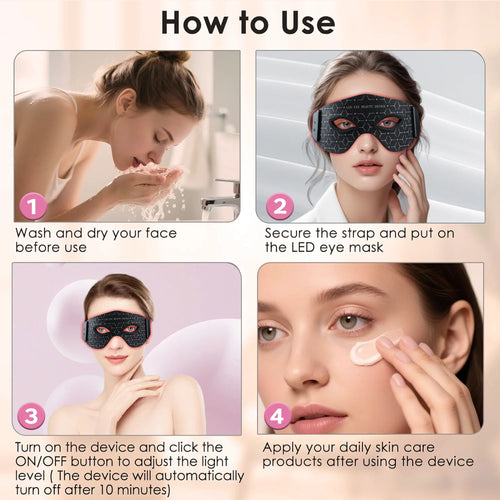 JVV Wireless Red Light Therapy Eye Mask