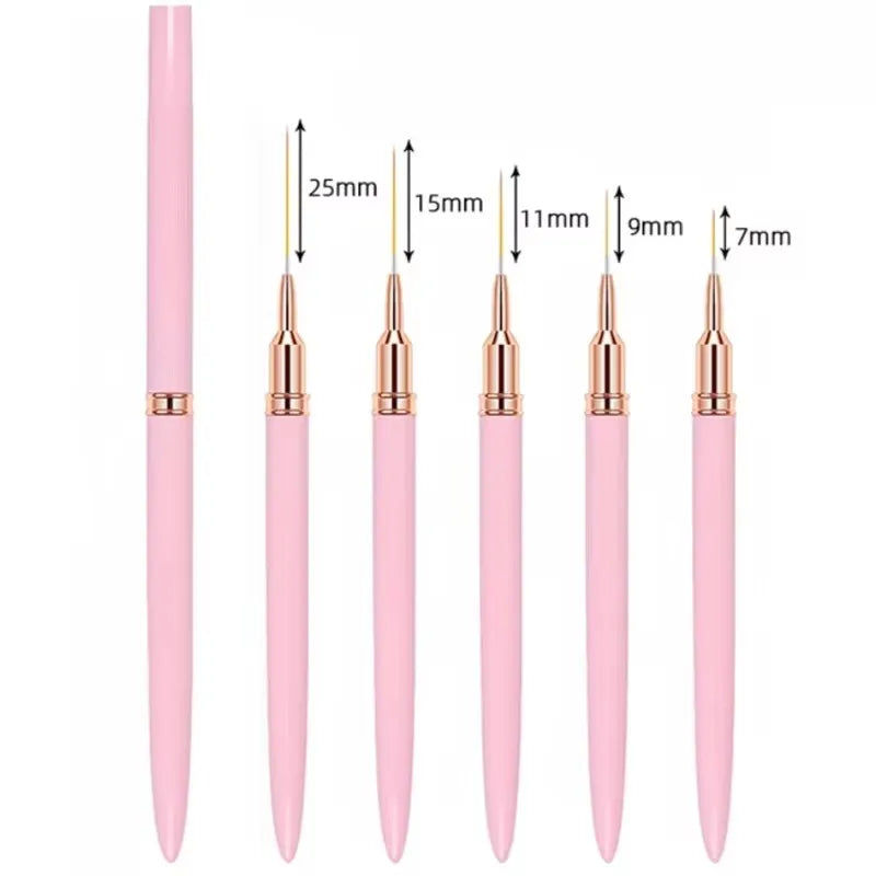 Pro-Detail 5pc Nail Art Liner Set – Ultra-Thin Precision Brushes