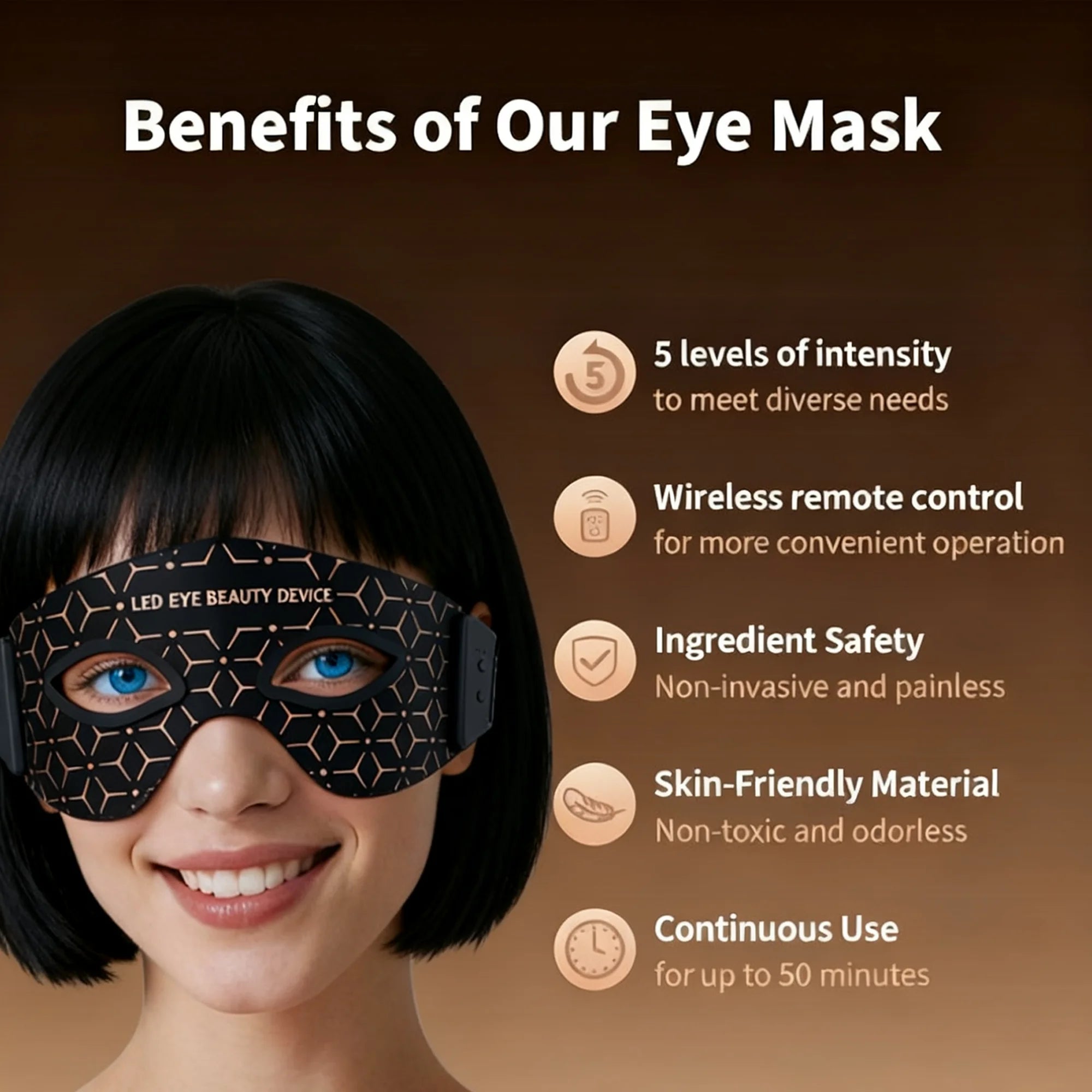 JVV Wireless Red Light Therapy Eye Mask