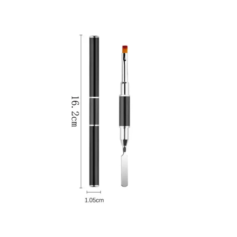 2-in-1 Dual-Ended Nail Brush & Spatula – Professional Picker Tool for Poly Extension Gel & Acrylics